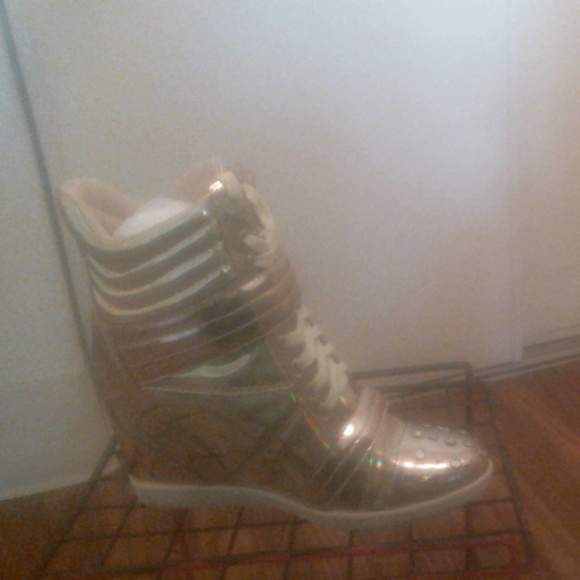 Gold/silver mid calf gym boots - Picture 1 of 3